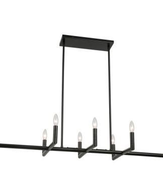 8-Light Contemporary Lantern Chandelier Nora, Matte Black