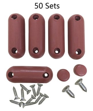 50 Sets Toilet Seat Bumpers Brown Silicon Pack of 7 |