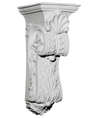 10 3/8"W x 11 5/8"D x 25 1/2"H Scroll Leaf Corbel