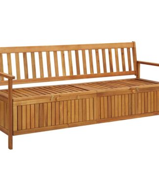 vidaXL Solid Acacia Wood Patio Storage Bench 66.9" Garden Outdoor Furniture