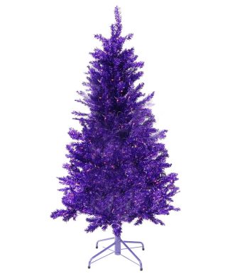 7' Festive Tinsel Christmas Tree, Purple