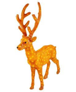 46" Lighted Commercial Grade Acrylic Standing Reindeer Christmas Decoration