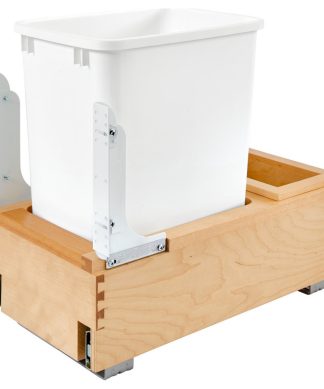 Wood Bottom Mount Pull Out Trash/Waste Container, Natural Maple, 11.25"