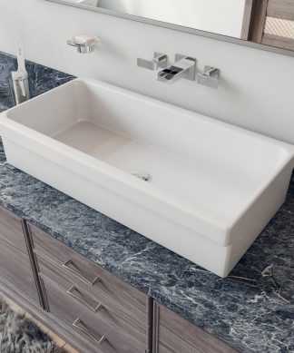 36" White Above Mount Fireclay Bath Trough Sink