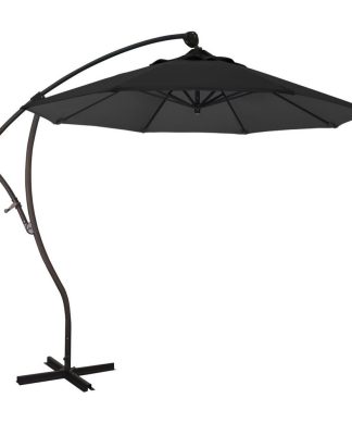 9' Bronze Cantilever Crank Aluminum Umbrella, Black Olefin