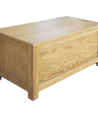 vidaXL Solid Oak Wood Storage Box Chest Rustic Wooden Blanket Pillow Trunk