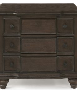 3 Drawers Weathered Oak Nightstand