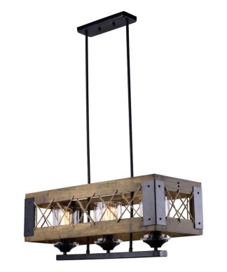 Wood Chandeliers 3-Light