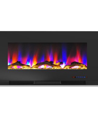 42" Wall-Mount Electric Fireplace, Black