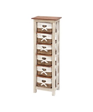 White Wood Farmhouse Storage Unit, 16"x11"x50"