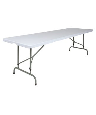 30"x96" Height Adjustable Granite White Plastic Folding Table