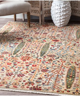 Vintage Fringe Rug, Olive, 9'x12'