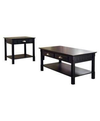Winsome Timber 2 Piece Coffee and End Table Set in Black Beechwood