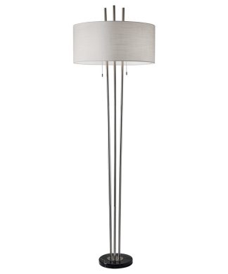 22"x22"x71" Brushed Steel Metal Floor Lamp