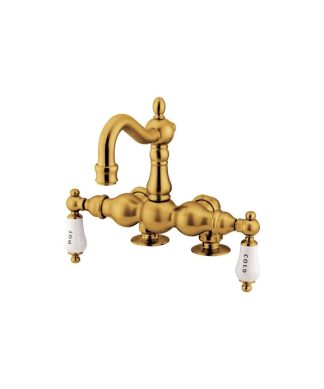 Vintage-Style Polished Brass 3-3/8" Deck Mount Clawfoot Tub Filler CC1095T2