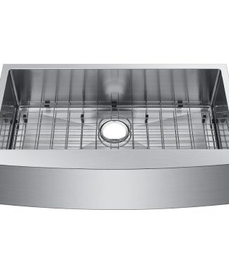 30" Farmhouse Apron Single Bowl 304 16 Gauge Kitchen Sink With Grids