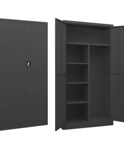 vidaXL Locker Cabinet Anthracite Steel Home Storage Cabinet Wardrobe Furniture