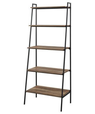 72" Modern Ladder Bookcase, Reclaimed Barnwood