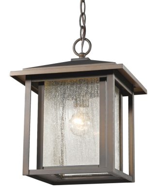 Z-Lite 554CHB Aspen 1 Light 11"W Outdoor Pendant - Oil Rubbed Bronze