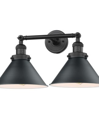 2-Light Briarcliff 19" Bath Fixture, Matte Black