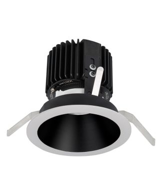 Volta 4.5" LED Round, Light Wide Flood 60 3000K Soft White 90CRI, Black White