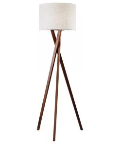 20"x20"x63" Walnut Wood Floor Lamp