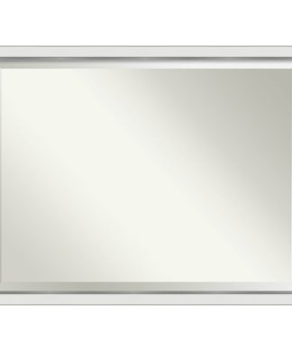 Wall Mirror Bathroom Vanity Mirror Eva White Silver Narrow, Outer Size 43x33