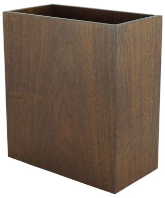 Walnut Wastebasket, Luxury Satin Finish, Rectangle