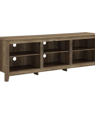 70" Wood Media TV Stand Storage Console, Rustic Oak