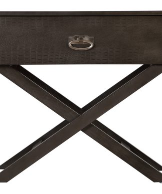 Xavier 1 Drawer Gray Nightstand, 25" Hx16" Wx27" D