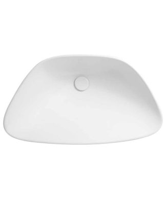 28" Trapezoid Ceramic Drop-In Vessel Sink Without Overflow, White