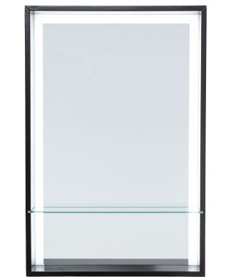 Wervin Lighted Mirror with Shelf - Black