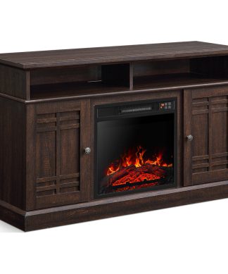 48" TV Stand Console With Fireplace, Espresso