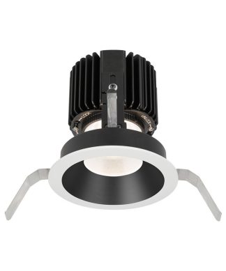 Volta 4.5" LED Round Shallow Wide Flood 60 3000K Soft White, Black White