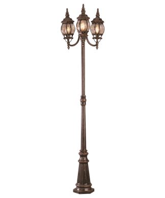 3 Light Pole Lantern, Rust
