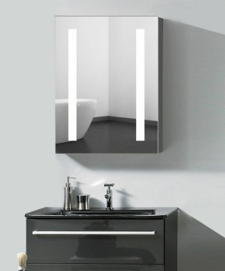 20"W x 26"H Premier LED Surface Mounted Polished Edge Mirror Door Cabinet