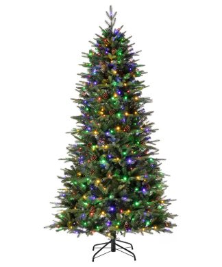 7' Pre-Lit Green Fir Artificial Christmas Tree With Lights