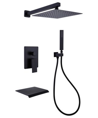 Wall Mounted Pressure-Balanced Rainfall Shower System With Tub Spout RB0907