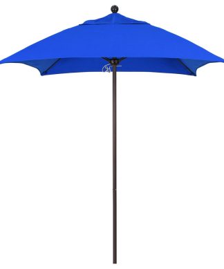6' Square Bronze Push Lift Fiberglass Rib Aluminum Umbrella, Sunbrella, Pacific