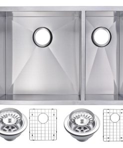 29" X 20" Zero Radius 70/30 Double Bowl Stainless Steel Undermount Kitchen Sink
