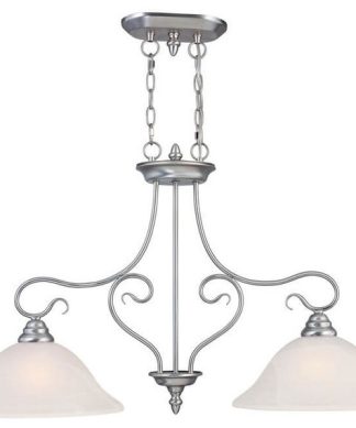 2-Light Brushed Nickel Island