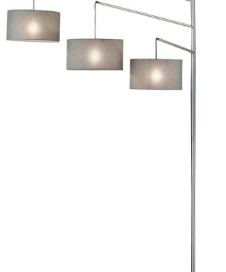 Wellington Arc Lamp, Satin Steel
