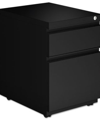 2-Drawer Metal Pedestal Box File With Full-Length Pull, 14 7/8"x19 1/8", Black