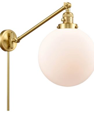 1-Light 10" Swing Arm Satin Gold - Bulb Included