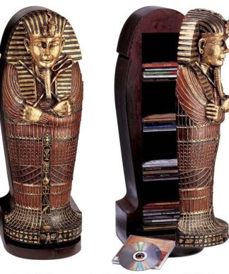 27" Classic Egyptian Statue King Tut Tutankhamen Sculpture Statue Cd Cabinet