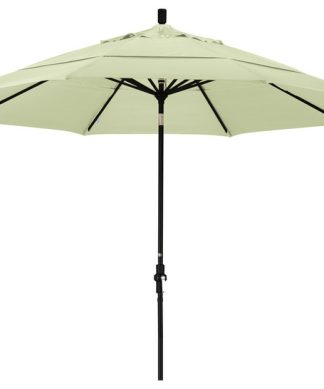 11 Foot Olefin Aluminum Crank Lift Collar Tilt Patio Umbrella, Black Pole