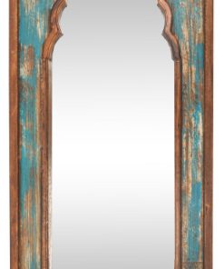 Yaya French Gothic Architectural Wall Mirror-Large, Turquoise