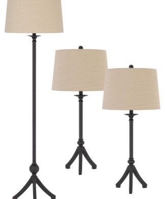 32" Metal Table and 60" Floor Lamp Set, Iron