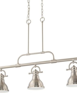 Volume Lighting V1176 3 Light 7"W Linear Chandelier - Brushed Nickel