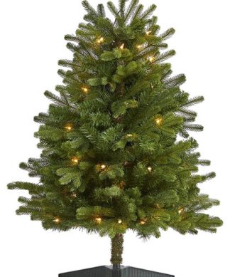 7.5? Flocked Washington Alpine Christmas Tree / 350 White Warm LED Lights